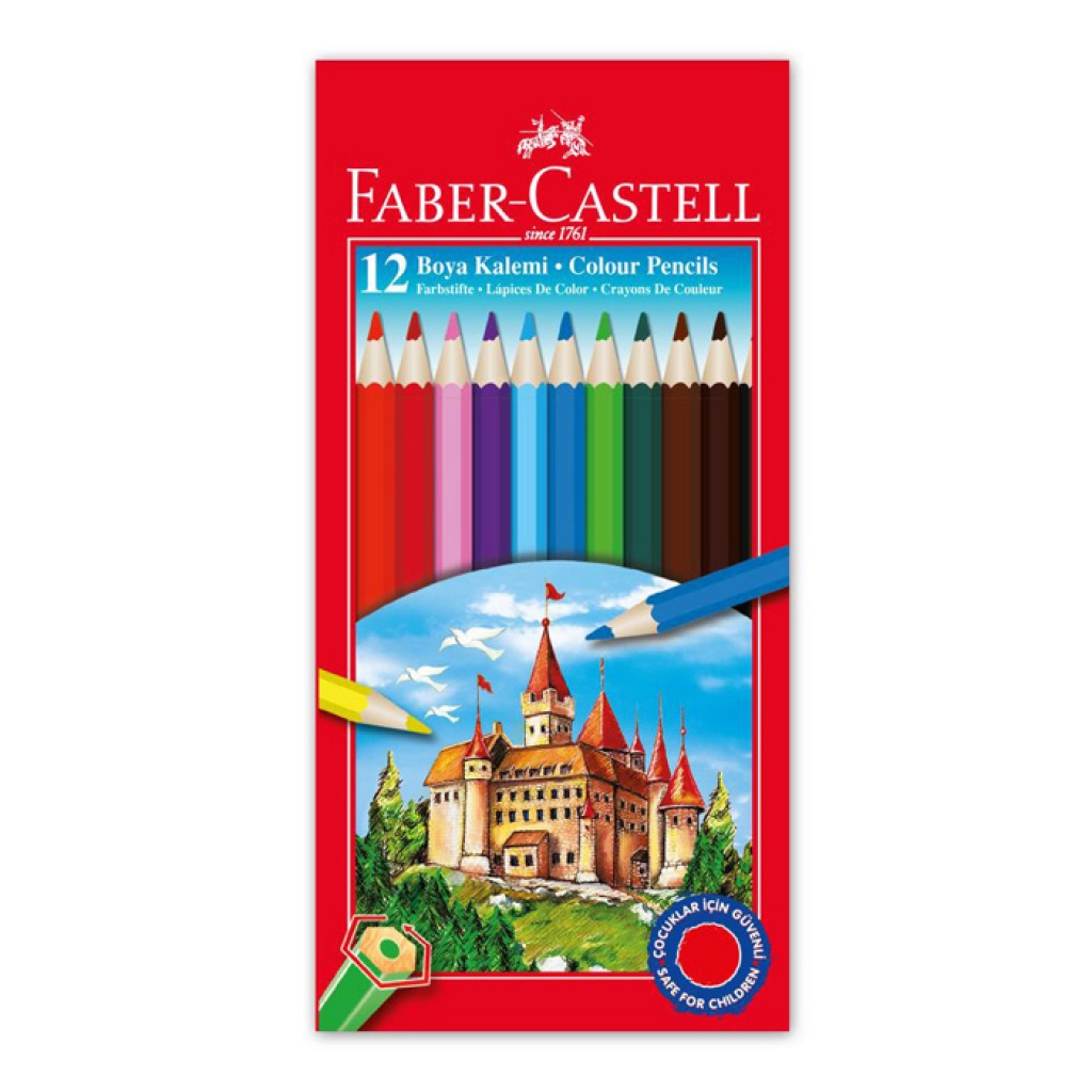 Faber-Castell Karton Kutu Boya Kalemi 12 Renk Tam Boy